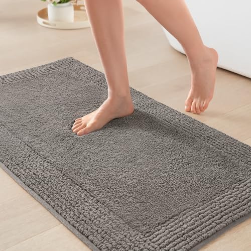 Madison Park Splendor Reversible 100% Cotton Bath Rug, 24 x 36, Charcoal