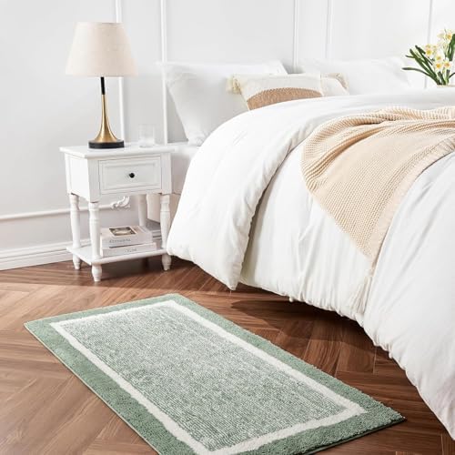 CozeCube Sage Green Bath Mat 47"x24" Non Slip Washable Rug