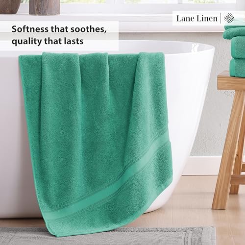 LANE LINEN Towel Set Quick Dry 100% Cotton 3 Piece Soft Absorbent - Teal
