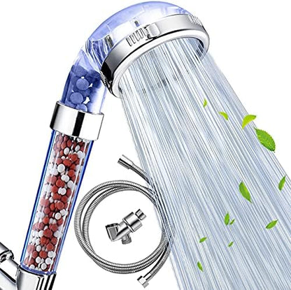 Nosame Shower Head with Hose and Bracket, Filter Filtration High Pressure Water Saving 3 Mode Function Spray Handheld Showerheads for Dry Skin & Hair