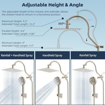 Hibbent All Metal cUPC Certified High Pressure Rainfall 8'' Shower Head