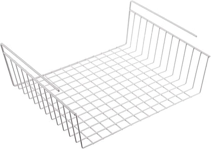 Miles Kimball Under Shelf Space Saving Wire Wrap Holder - White - Fits Shelves Up To 7/8" Thick