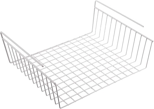 Miles Kimball Under Shelf Space Saving Wire Wrap Holder - White - Fits Shelves Up To 7/8" Thick