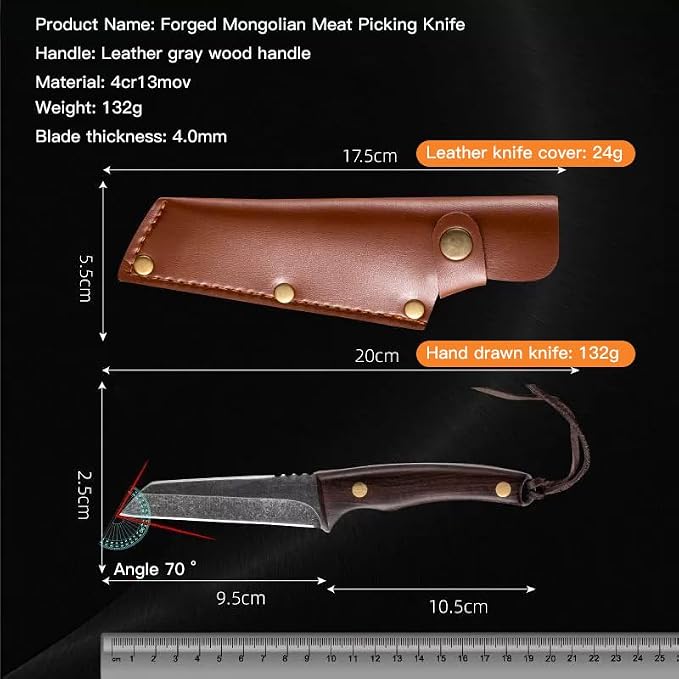 8" Chef Knife,Stainless Steel Chinese Slicing,Lightweight and Versatile Design,Suitable for Cutting Vegetable,Meat,Fish,Ergonomic Handle,Preferred for Home Kitchens and Professional Chefs