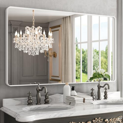 WEER White Bathroom Vanity Mirror 50x30 Inch