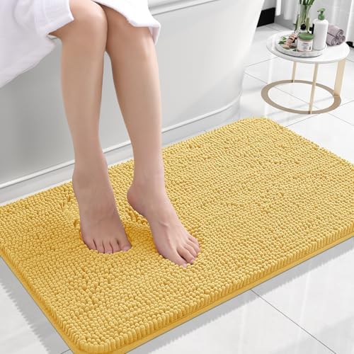 OLANLY Small Bathroom Rugs 24x16, Extra Soft Absorbent Chenille Bath Rugs