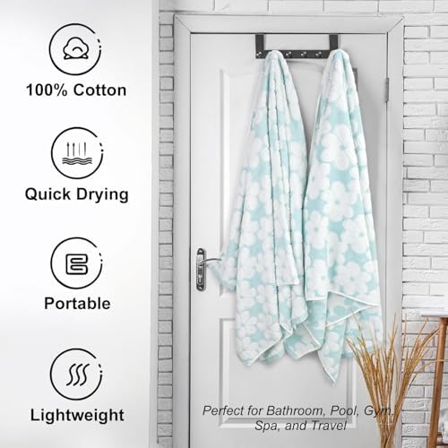 Cotton Towels for Bathroom Decor with Floral Jacquard