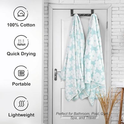 Cotton Towels for Bathroom Decor with Floral Jacquard