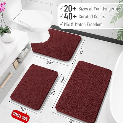 OLANLY Large Bathroom Rugs 47x32, Extra Soft Absorbent Chenille Bath Rugs