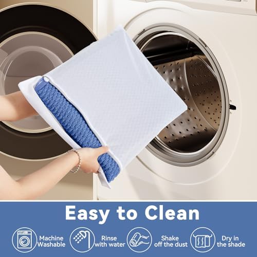 Triohero Bathroom Rugs Non Slip Washable, Super Absorbent Thin Bath Mat Quick Dry Low Pile Bathroom Rug, Denim Blue 24"x36"