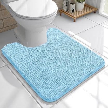 OLANLY Toilet Rugs U-Shaped 20x20, Soft Absorbent Chenille Contour Rugs