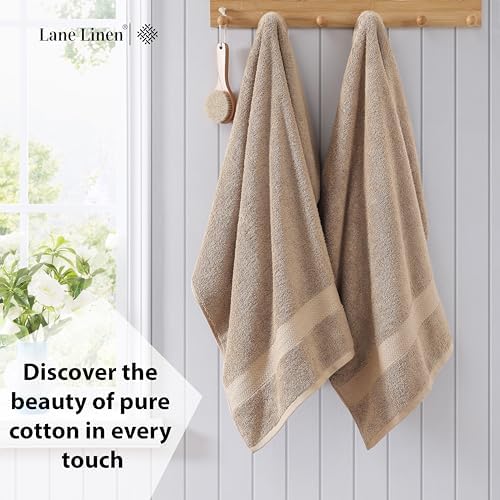 LANE LINEN Large Bath Sheet Set Oversized Soft Absorbent Quick Dry - Taupe