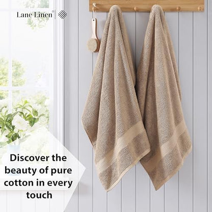 LANE LINEN Large Bath Sheet Set Oversized Soft Absorbent Quick Dry - Taupe