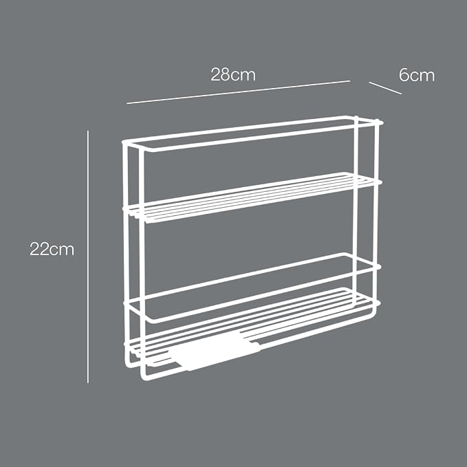 Metaltex in & Out Sliding Spice Rack – Kitchen Storage Rack for Seasonings and Condiments - Polytherm Metallic, 28 x 22 x 6 Centimeters