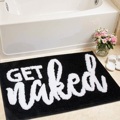 KOEXM Get Naked Bath Mat Cute Bathroom Rugs 16" x 24" Non-Slip Shower Rugs