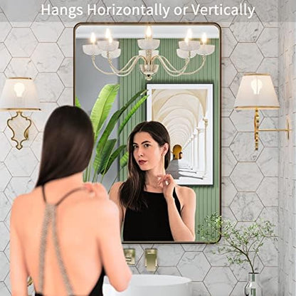 LOAAO 24"X32" Bronze Bathroom Mirror for Vanity