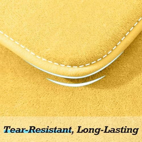 HUXMEYSON Bathroom Rugs Sets 2 Piece, Non-Slip & Quick Dry Bath Mat Set, Ultra Soft Velvet Bath Rugs for Bathroom, Toilet and Shower Floor, Yellow