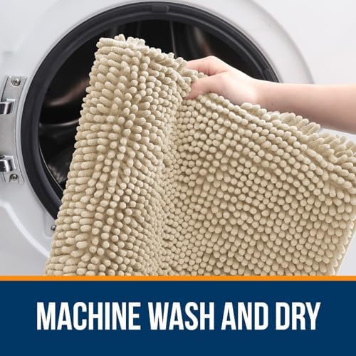 OLANLY Toilet Rugs U-Shaped 20x20, Soft Absorbent Chenille Contour Rugs