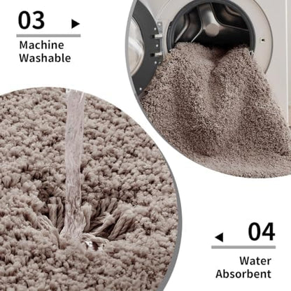 Disolla Taupe Grey Bathroom Rug 24x36 - Non-Slip Plush Thick Bath Mat, Highly Absorbent & Ultra Soft Fluffy Floor Mat, Machine Washable for Shower and Tub