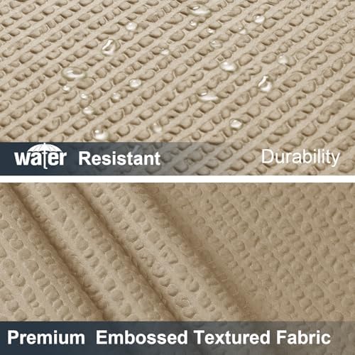 OWENIE Taupe Shower Curtain for Bathroom 84 Inches Extra Long, Elegant 3D Embossed Textured Cloth Waffle Shower Curtain, Modern Luxury Hotel Style, Water Repellent, Machine Washable, 72X84