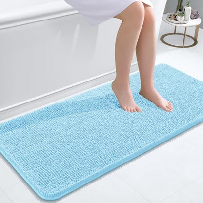 OLANLY Bathroom Runner Rugs 47x20, Extra Soft Absorbent Chenille Bath Rugs
