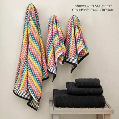 SKL Home Mid-Century Bath Towel, Premium 100% Cotton, Multi
