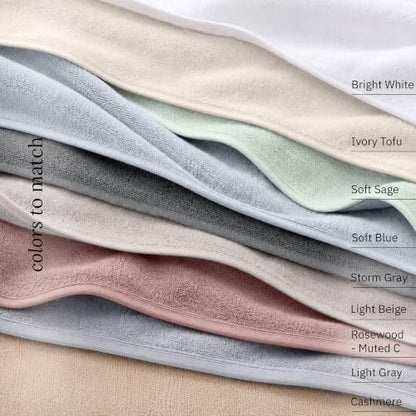 California Design Den Organic Cotton Towel Sets for Bathroom, Ivory-Tofu