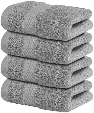 Infinitee Xclusives 100% Cotton Luxury Wash Cloths for Showering - 4 Pack