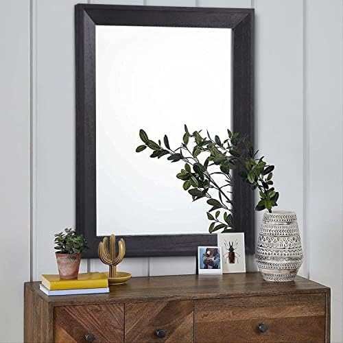 AAZZKANG Black Mirrors for Wall Rectangle Wood Framed Large 26"x18" Decorative Wall Mirror for Bedroom Bathroom Living Room Dressing Room Entryway
