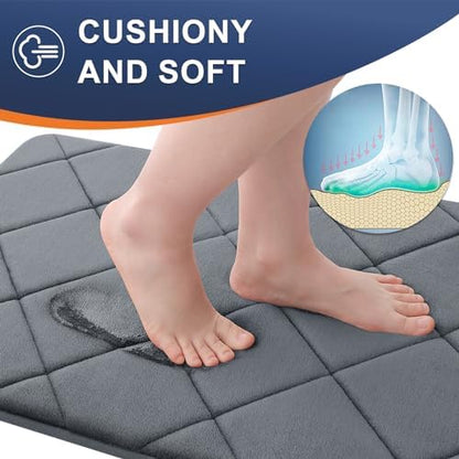 OLANLY Memory Foam Bath Mat 40x32, Ultra Soft and Absorbent Bathroom Rugs