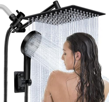 Shower Head,10" High Pressure Rainfall Shower Head with Handheld Dual Spray