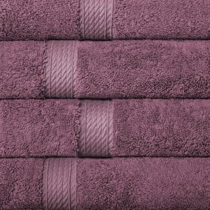 SUPERIOR Egyptian Cotton Plush & Absorbent, Hand Towel Set of 4, Plum