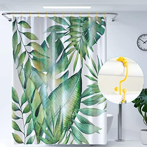 Shower Curtain Hooks,304 Stainless Steel Shower Rings for Bathroom,Double Glide Shower Hooks for Bathroom Shower Curtain Rods Curtains,Set of 12 Hooks,Yellow（Shower Curtain Hooks Style A ）