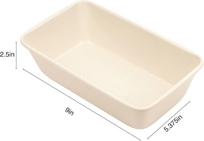 David Burke 9" Loaf Pan – Commercial Grade Heavy Gauge Steel, Dishwasher Safe, PFTE & PFOA Free, Oven Safe – Cream