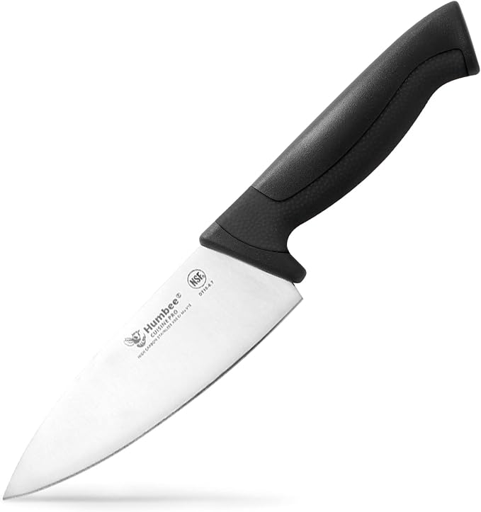 6-Inch Chef Knife, NSF Certified Razor-Sharp High Carbon Stainless Steel Blade – Ergonomic Color Coded Handle, Non-Slip Grip Kitchen Knife, DT-10 Series, Black