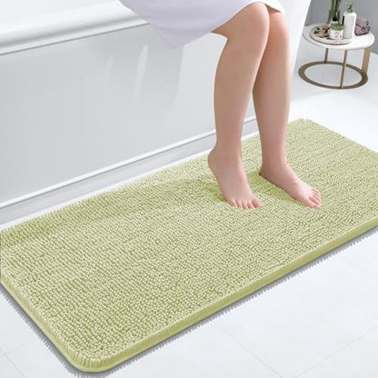 OLANLY Bathroom Runner Rugs 47x20, Extra Soft Absorbent Chenille Bath Rugs