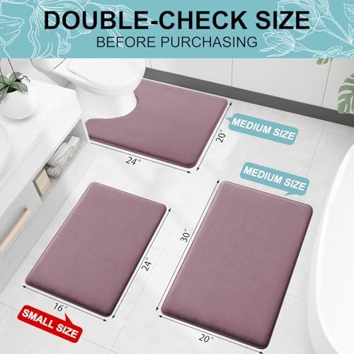 Smiry Memory Foam Bath Mat 24x16, Extra Soft and Absorbent Bathroom Rugs