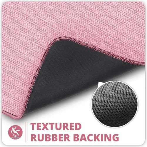 Bosap Bath Mat,Ultra Thin Bathroom Runner Rugs,Large Bath Mats for Bathroom,Quick Dry,Non-Slip,Machine Washable,Low Pile,Bath Rug,Shower Outside,Sink,Home Decor Accessories.Pink,3'x6'(36x72inch)