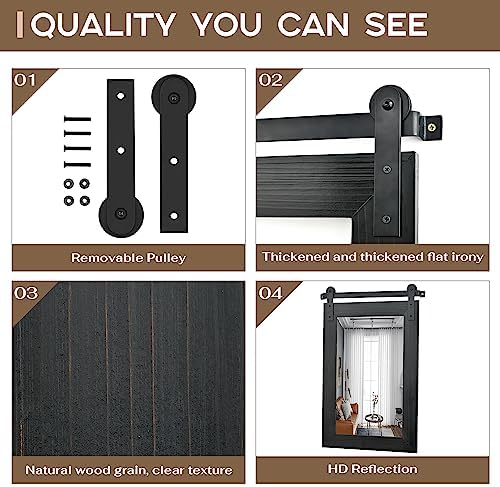 COGOOD Farmhouse Bathroom Mirrors for Over Sink - 30 x 22 Black
