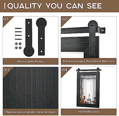 COGOOD Farmhouse Bathroom Mirrors for Over Sink - 30 x 22 Black