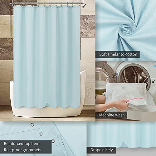 ALYVIA SPRING 72x78 Long Waterproof Fabric Shower Curtain or Liner Blue