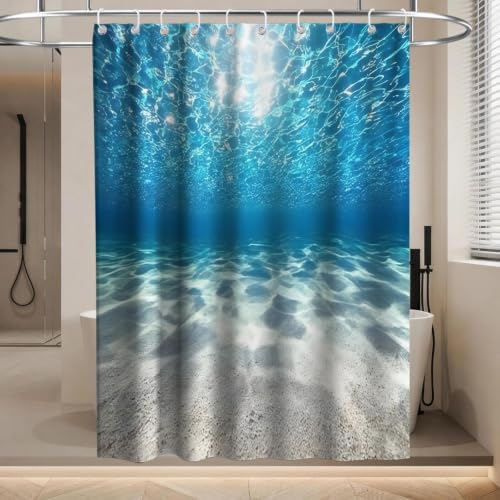 Modern Luxury Ocean Shower Curtain Tropical Nautical Aesthetic Funky Summer