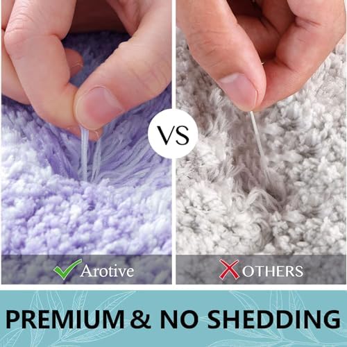 Arotive Microfiber Bathroom Rugs, Shaggy Soft Absorbent Bath Rug, 45x27