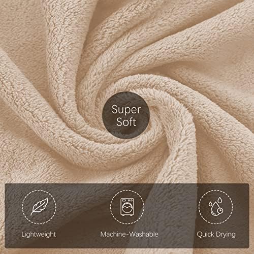 TENSTARS Silk Hemming Bath Towels for Bathroom Clearance - 27 x 55 inches - Light Thin Quick Drying - Soft Microfiber Absorbent Towel for Bath Fitness, Sports, Yoga, Travel, Gym - 2 Pack, Brown