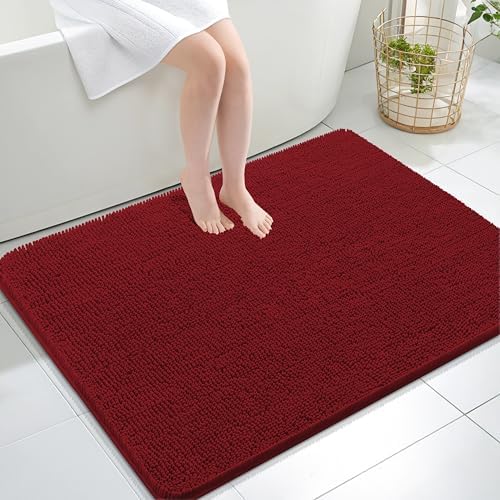 OLANLY Large Bathroom Rugs 40x32, Extra Soft Absorbent Chenille Bath Rugs