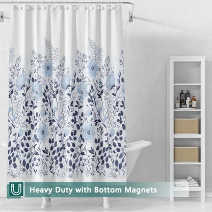 Shower Curtain Liner, 100% Waterproof Peva Shower Curtains with 3 Duty Heavy Bottom Magnets and 12 Rust Proof Grommets, 72x72 Weighted Shower Liner for Shower Stall, Bathtubs