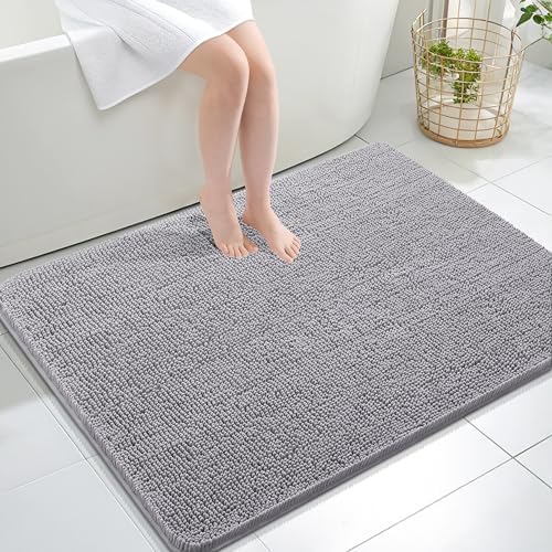 OLANLY Large Bathroom Rugs 40x32, Extra Soft Absorbent Chenille Bath Rugs
