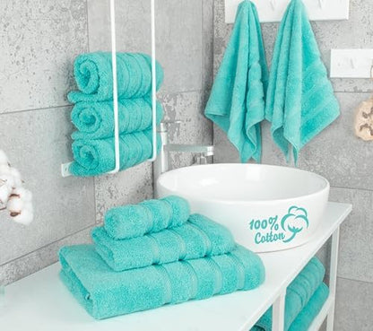 American Soft Linen 100% Cotton Luxury Turkish Towels, 6 Piece Towel Set