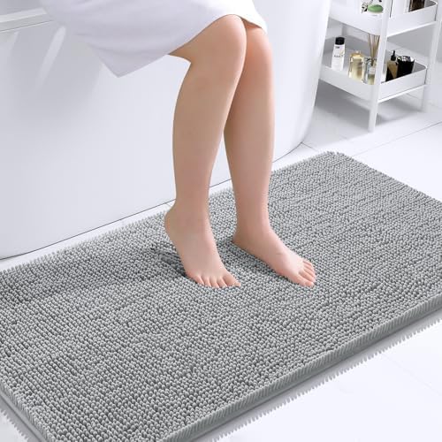 OLANLY Bathroom Runner Rugs 44x24, Extra Soft Absorbent Chenille Bath Rugs
