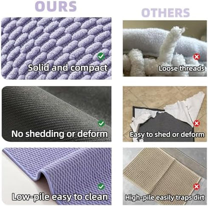 TYUU Bathroom Runner Rugs, Long Bath Mat Runner Washable Thin Quick Dry Low Pile Bathroom Runner Rugs Non Slip, Lavender 24"x70"